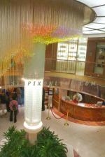 ID 3389 PACIFIC STAR (1981/35190grt/IMO 7915096, ex-COSTA TROPICALE, TROPICALE. Renamed OCEAN DREAM in 2008) - The crystal fountain feature located in the main reception lobby on Caribe and Baja Decks....